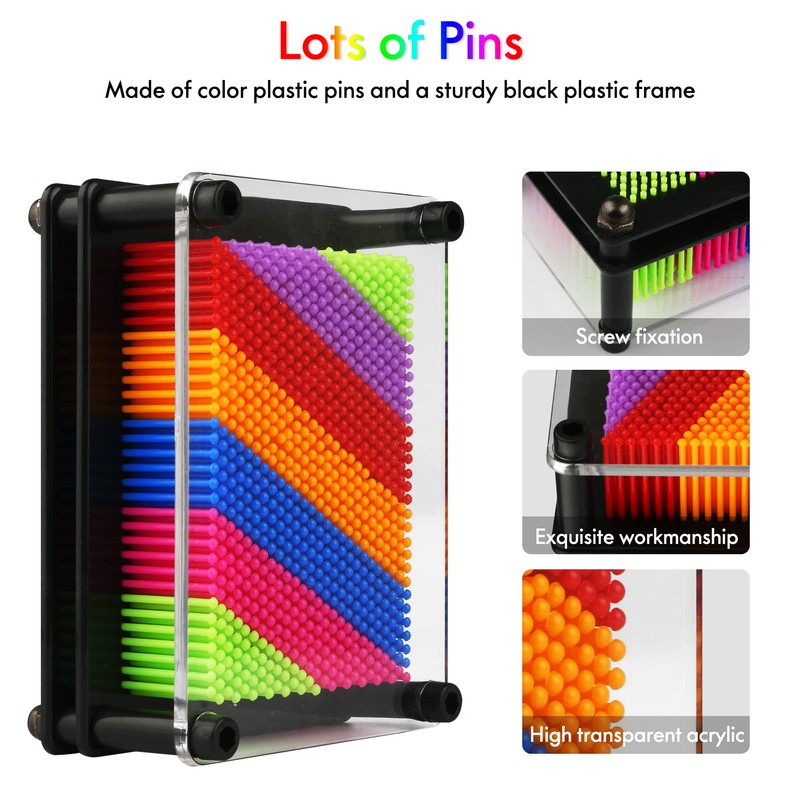 3D Pin Art Toy - Plastic Pin Board for Kids,