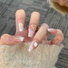 Kabwea 4 Glitter Nail Stickers with Three-Petal Design, Nail Stickers