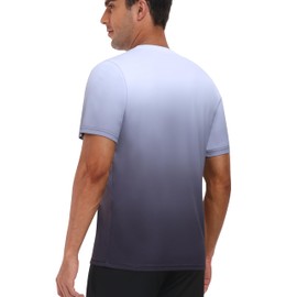 MoFiz UV Shirt Men's Water Swimming Shirt Swimming T-Shirt for Surfing Quick Drying Rash Guard Hiking Functional Shirt, Gradient colour: black, M