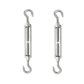 Turnbuckle Wire Tensioner M8, Turnbuckles Stainless Steel, Turnbuckles M8, 2 Pieces 304 Stainless Steel Adjustable Turnbuckle, Rope Tensioner Stainless Steel, M8 Turnbuckle, Turnbuckle Hook/Hook