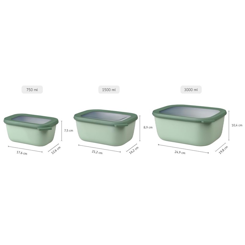 Rosti Mepal 998169 Circular Rectangular Storage Container, 25.5 fl oz