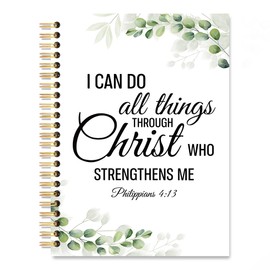 Vgrti I Can Do All Things Through Christ Who Strengthens Me Spiral Notebook, Philippians 4:13 Christian Journal for Women, Inspirational Promotion Farewell Gifts for Women Men Coworkers Boss Sisters