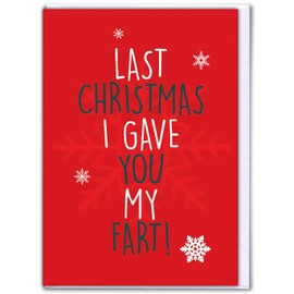 Brainbox Candy - Funny Christmas Cards - Last Christmas Fart - Funny Christmas Cards Perfect for Best Friends, Friends, Lovers