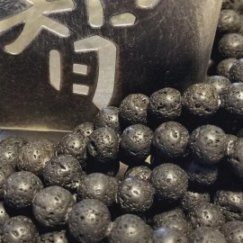 Cascade Jewelry Volcanic Lava Natural Black Shades Rock Gemstone 10mm Round Beads 10 pcs