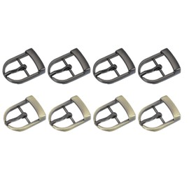 PATIKIL Single Prong Belt Buckle 1", 8 Pcs Metal Roller Buckle Oval Center Bar Buckles for Belt Purse Making Leather Hardware, Brown/Black