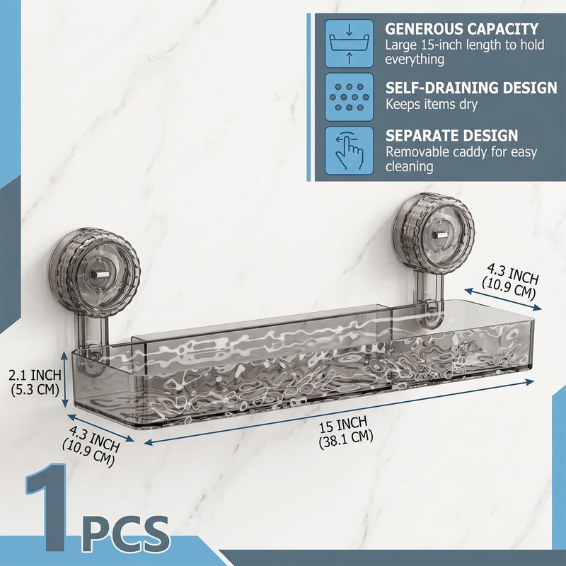 Shower Caddy Suction Cup,Bathroom Shower Organizer for Bathroom Storage &