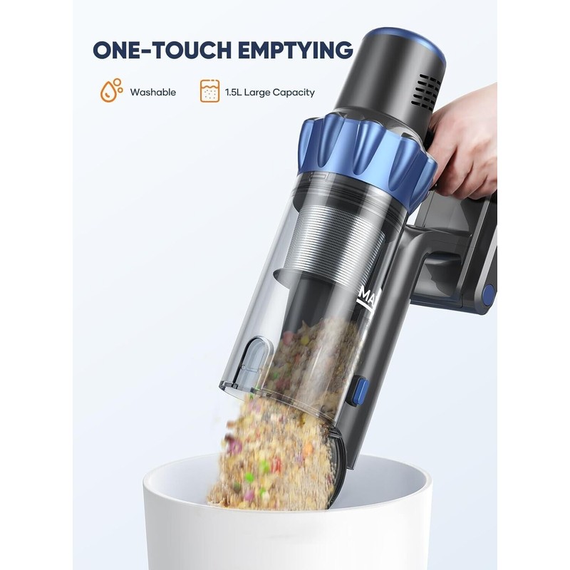 INTETURE 40Kpa Cordless Vacuum Cleaner 450W Lightweight Stick Vacuum Cleaner