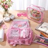 SilTriangle 3 Pcs Initial Clear Backpack with Lunch Bag Pencil