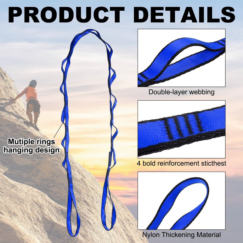 PATIKIL 22KN Adjustable Daisy Chain Yoga Extend Belt 1.8M, 2