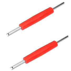 2 Stück Edelstahl Ventilschlüssel Ventilausdreher für Autoventil Reifenventil Werkzeug (Auto, Motorrad, Fahrrad) Rot