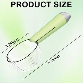 EILPIYIT 2 PCS Dog Food Measuring Cup, Cat Scoop for Cups Easily Clean Safe and Reliable Green