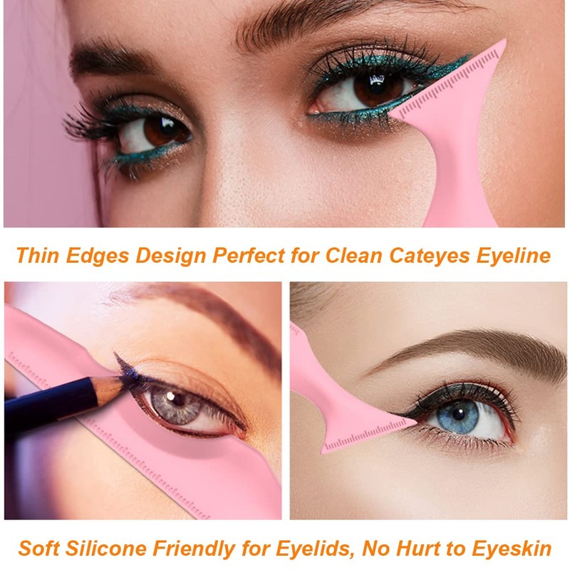 URGINO 5 in 1 Silicone Eyeliner Stencils Reusable Clean Winged