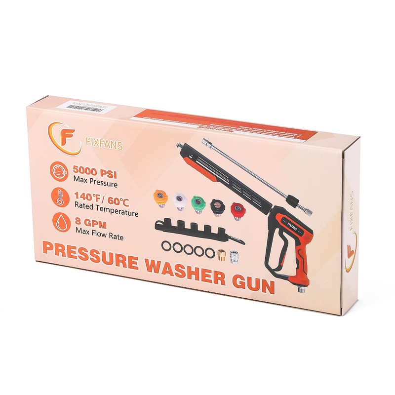 FIXFANS Pressure Washer Gun Kit, 5000PSI Power Washer Handle Gun