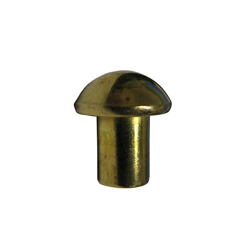 3/16" X 1/2" Solid Brass Round Head Rivet, .335 Head