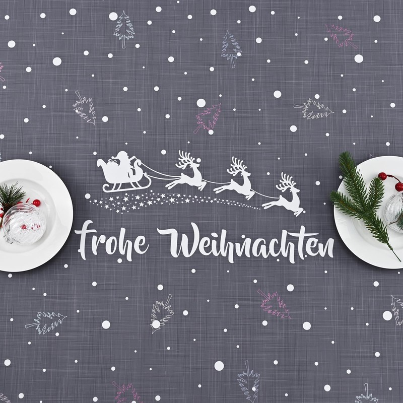 Yrendenge Christmas Tablecloth Grey Tablecloth Washable Outdoor Tablecloth Rectangular Waterproof