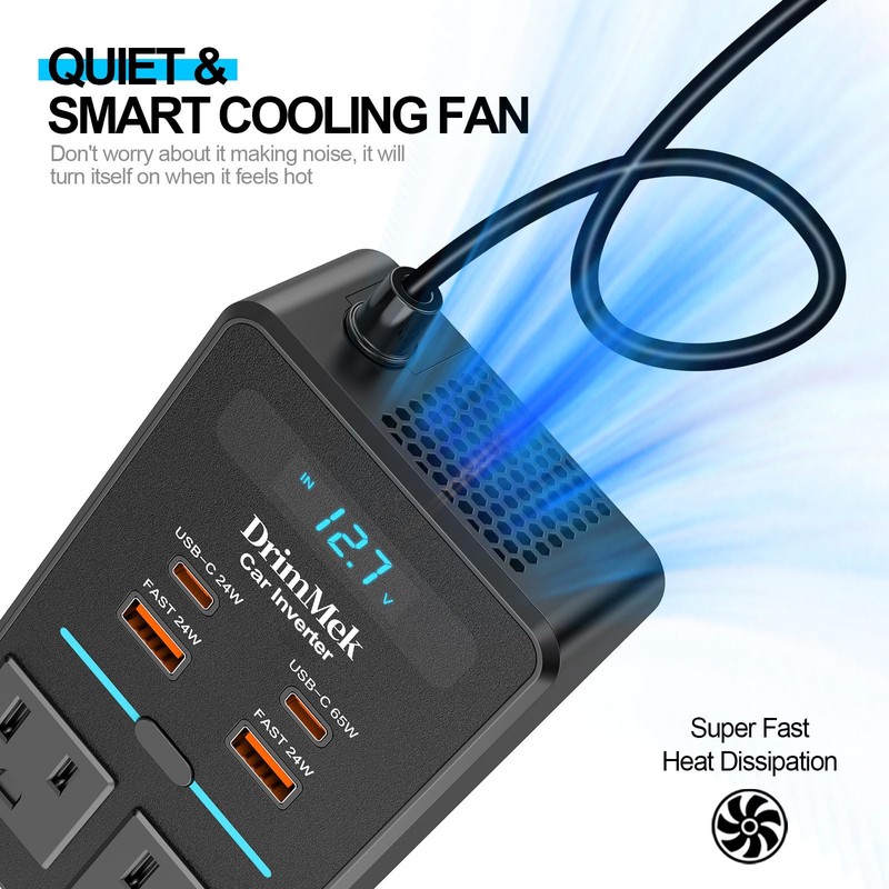 300W Car Power Inverter, DC 12V to 110V AC Car