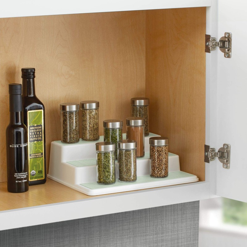 Copco Basics 3-Tier Spice Pantry Kitchen Cabinet Organizer, 10-Inch, Pistachio