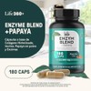 Life 360 Enzimas Digestivas Papaya 180 Cápsulas 1100mg Por Porción