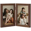decorUhome Double 5x7 Picture Frame Vertical, Engineered Wood Bifold Photo