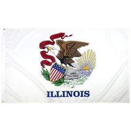 FlagSource Illinois Nylon State Flag, Made in the USA, 4x6'