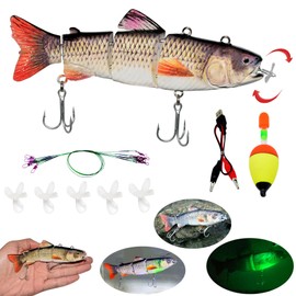 Fishing Lures Electric Lure Swimbait USB Rechargeable Bait Crankbait Automatic Swimming Lifelike Fish Fishing Tackle 5.12" (A)