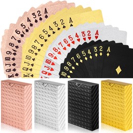 4 Decks Waterproof Playing Cards Plastic Poker Cards, Foil Poker Cards Novelty Poker Cards Waterproof Deck of Cards Tricks Tool Playing Card for Men Adults Family Game Party Birthday Party