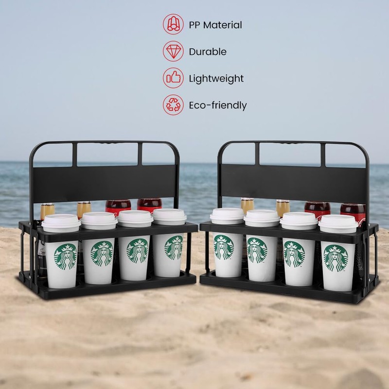 Reusable Drink Carrier with Handle for Doordash, Eats, Grubhub, Portable
