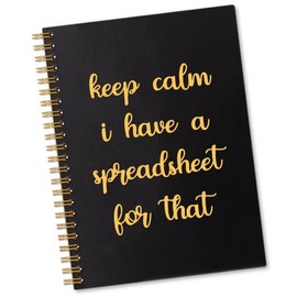 Sixrip Keep Calm I Have A Spreadsheet for That 160 Blank Pages Spiral Notebook, Funny Notebook Gifts for Coworker, Leaving Gifts for Accountant Data Analyst CPA Employee, Accountant Gifts for Coworker