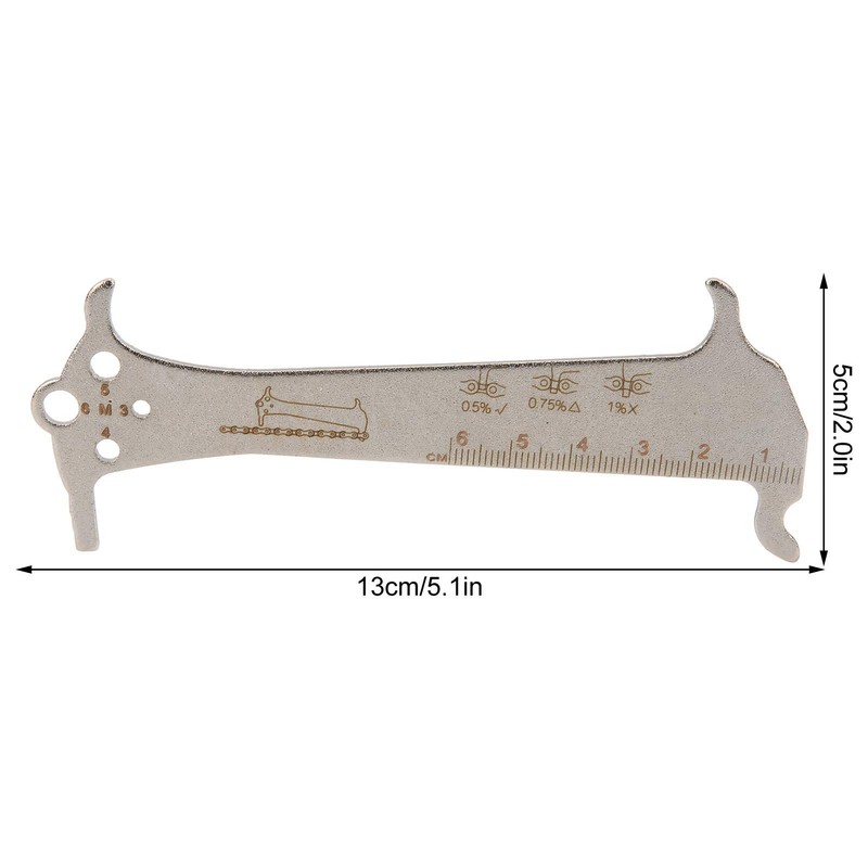 Chain Wear Indicator, 3 in 1 Stainless Steel Bicycle Chain