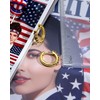 Elaximn Tiny Patriotic Gold Huggie Earrings for Women