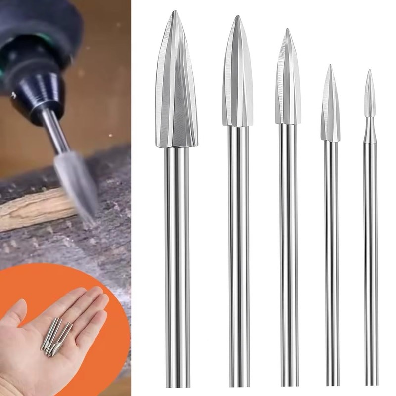 5pcs Wood Carving Tool, HSS Engraving Tool, Rotary Tools, 3