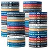 CYCLUSIVE Ultra-Thin 40 Pieces Christian Rubber Bracelets Bulk Bible Verse