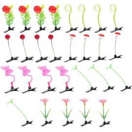 BinaryABC Bean Sprout Hair Clip,Plant Hairpins Flower Hair Clip Grass Barrette,Girls Kids Toddler Hair Accessories,28PCS