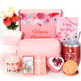 Birthday Gifts Baskets for Women,Unique Happy Birthday Gifts Basket for Mom Her Best Friend Sister Wife Girlfriend Coworker,Luxury Self Care Ideas Box Relaxing Spa Gifts Set with Tumbler