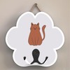 Global Designs CAT PET THEMED HOME DECORATIONS PAWPRINT HOOK WOODEN