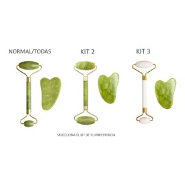 Rodillo Masaje Facial De Jade + Gua Sha Rejuvenece Tonifica
