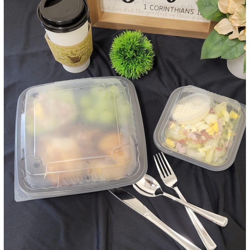 ecopax 75 Sets PP Pebble Box Serving Tray and Vented