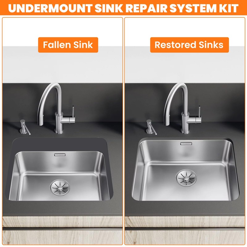 Afcabakila 4 PCS Undermount Sink Support, Heavy Duty Under Mount