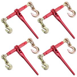 AYMMIC 5/16"-3/8" Ratchet Chain Binder, Ratchet Load Binders with 5/16'' Grab Hook and 3/8'' Slip Hook, G70, Working Load Limit of 5,400 Lbs(4 Pcs)