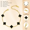URSUNDAOP Gold Four Leaf Clover Bracelet for Women, Lucky Bracelet,Black
