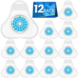 12 Pack Urinal Deodorizer Screen, Urinal Cakes with Anti-Splash Filter Odor Protection, Urinal Deodorizer for Men Bathroom Airport Office Mall Hotel(Ocean Breeze Scent)