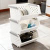 Afromy 3 Pcs Stackable Baskets for Pantry Organizers and Storage,