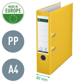 Leitz 2-Ring 3-Inch Premium Linen Textured A4 Sized European Binder, Yellow (1010-YE)