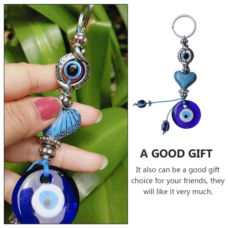 BESPORTBLE Llavero de mal de ojo turco colgante de corazón