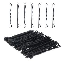 MTWC Blank Hair Pins 60 Pcs Bobby Pins Black Hair Grips Kirby Grips Hair Pins for Buns, Bun Pins with Box Great Hair Grips for Thick Hair grips black