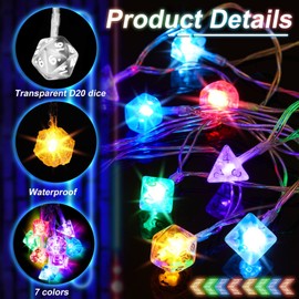 LED Dice String Lights Dice Lights LED Dice Light up Dice Indoor String Lights Bedroom Extendable for Indoor, Outdoor, New Year, Wedding Party, Christmas Tree, Garden Decoration (20 ft)