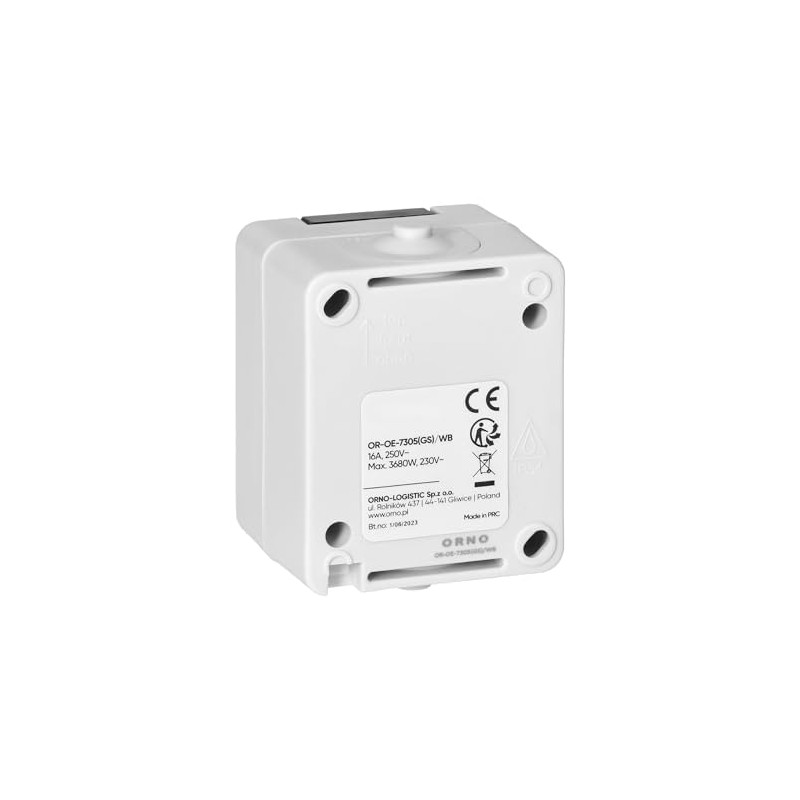 Miratic Surface-Mounted Socket IP54 - Wet Room Socket with Switch,