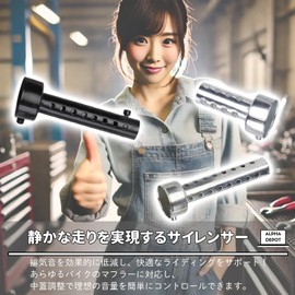 Alpha Depot Inner Silencer Inner Baffle General Purpose Silencer Motorcycle Muffler (Black, 1.8 inches (45 mm) x 2 Pieces)