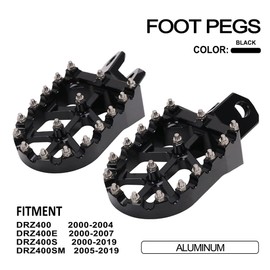 AnXin Dirt Bike Foot Pegs CNC Footpegs Footrest Foot Pedals Rests for DRZ400 2000-2004 DRZ400E 2000-2007 DRZ400S 2000-2024 DRZ400SM 2005-2024 RM250 1989-2006 RM250Z 2001-2006 RMX250 1989-1996 Black