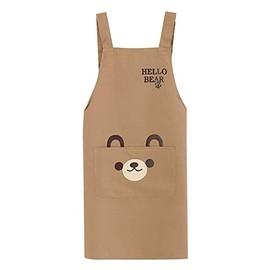 ROXXR Cute Bear Apron Kitchen Apron Bib Apron Cooking Apron BBQ Apron for Chefs Operations, yellow, M